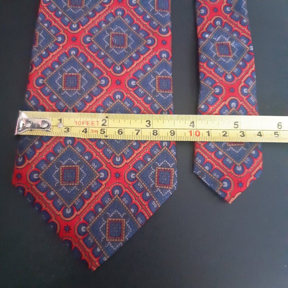 ⚡️BUY 3 for $55⚡️ Grafton & Co Silk Men's Tie, Ornate Square Multicolour Pattern - Picture 13 of 16